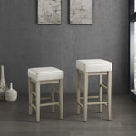 Pittsville 2 White Faux Leather Counter Height Stools