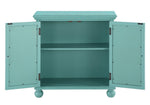 Poppy Antique Aqua Wood Accent Chest with Mirror Inlay