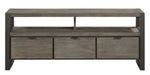 Prudhoe Brown Wood/Metal 3-Drawer TV Stand