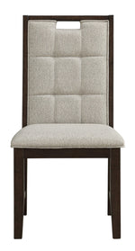 Rathdrum 2 Gray Fabric/Dark Oak Wood Side Chars