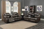 Samara 2-Piece Dark Brown Manual Recliner Sofa Set