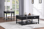 Sanders Black Wood Coffee Table with Lift Top Storage