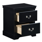 Seabright Black Wood 2-Drawer Nightstand