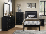 Seabright Black Wood 2-Drawer Nightstand