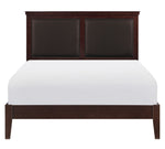 Seabright Cherry Wood/Brown Faux Leather Full Bed