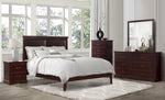 Seabright Cherry Wood/Brown Faux Leather Full Bed