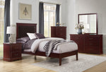 Seabright Cherry Wood/Brown Faux Leather Twin Bed