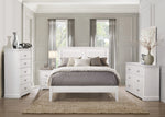 Seabright White Wood/Faux Leather Full Bed