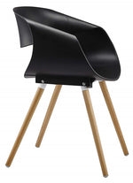 Serena 2 Black Plastic/Wood Arm Chairs