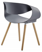 Serena 2 Grey Plastic/Wood Arm Chairs