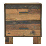 Sidney Rustic Pine Wood 2-Drawer Nightstand