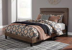 Adelloni Brown Faux Leather Queen Platform Bed