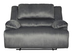 Clonmel Charcoal Microfiber Zero Wall Wide Seat Power Recliner