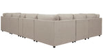 Kellway 7-Pc Bisque Fabric Sectional Sofa with Console