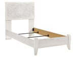 Paxberry Whitewash Wood Twin Panel Bed with Carved Pattern