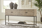 Roanley Distressed White Console Sofa Table