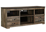 Trinell Rustic Brown Wood Entertainment Center