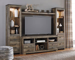 Trinell Rustic Brown Wood Entertainment Center