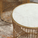 Vernway 2-Pc White/Gold Accent Table Set