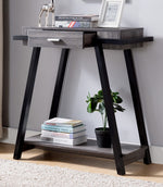 Soline Distressed Grey/Black Wood Console Table