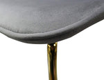 Tara 2 Grey Velvet/Gold Metal Side Chairs