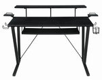 Tech Spec Black Faux Carbon Fiber/Metal Gaming Desk