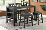 Tilda 2 Dark Brown Linen-Fabric/Wood Counter Hight Stools