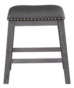 Timbre 2 Black Vinyl/Gray Wood Counter Height Stools