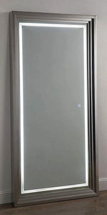 Tina Silver Glass/Metal Frame Floor Mirror