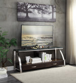 Tioga Espresso Wood/Black Glass TV Stand