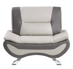 Veloce Beige/Gray Faux Leather Chair