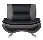 Veloce Black/Gray Faux Leather Chair