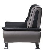 Veloce Black/Gray Faux Leather Chair