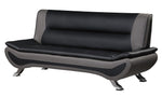 Veloce Black/Gray Faux Leather Sofa