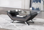 Veloce Black/Gray Faux Leather Coffee Table