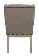 Vermillion 2 Neutral-Tone Fabric/Oak Wood Arm Chairs