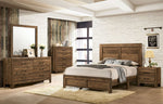 Wentworth Rustic Light Walnut Wood Queen Bed