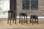 Westby 2 Black Bi-Cast Vinyl/Brown Wood Stools