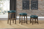 Westby 2 Green Bi-Cast Vinyl/Brown Wood Stools