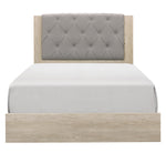 Whiting Cream Wood/Gray Fabric King Bed