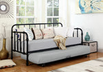 Wren Black Metal Twin Daybed with Trundle