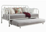 Wren White Metal Twin Daybed with Trundle