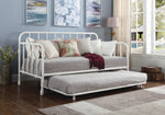 Wren White Metal Twin Daybed with Trundle