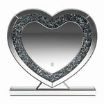 Aleena Silver Finish Heart-Shaped Table Mirror