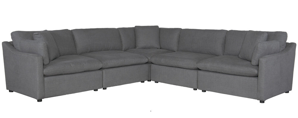 Howerton 5-Pc Gray Fabric Sectional Sofa