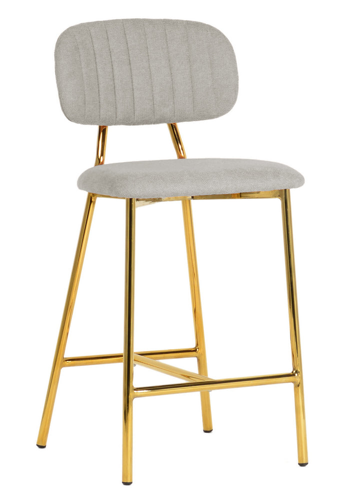 Ariana 2 Grey Linen/Gold Metal Counter Height Stools