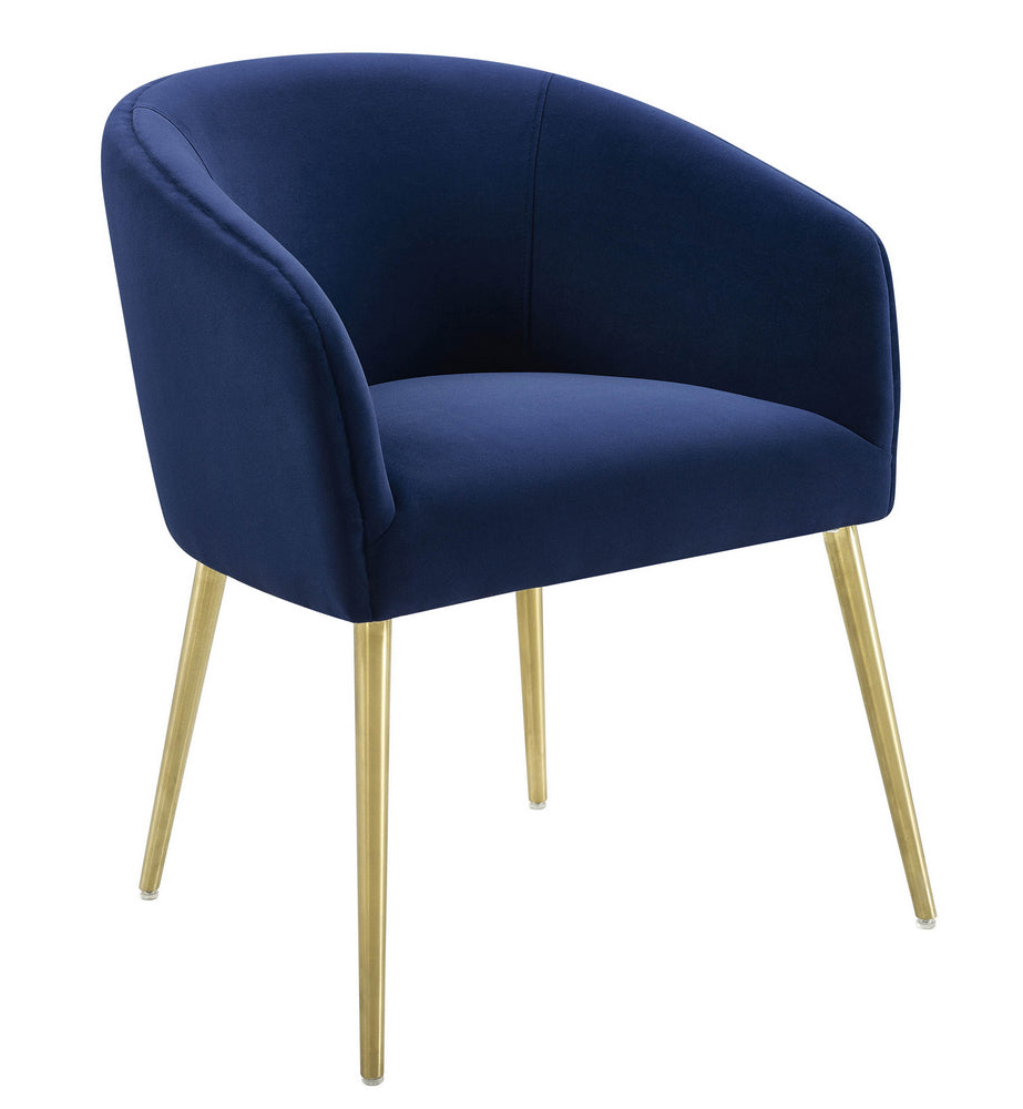 Arya Navy Performance Velvet/Gold Metal Arm Chair