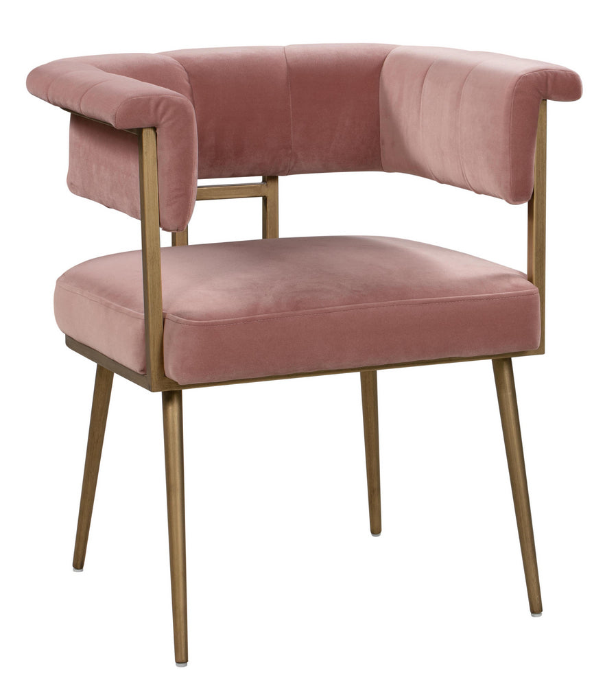 Astrid Blush Velvet/Antique Brass Iron Counter Height Stool