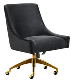 Beatrix Black Velvet/Metal Swivel Office Chair