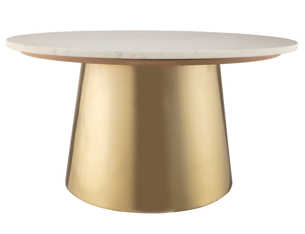 Bleeker White Marble/Gold Iron Round Cocktail Table